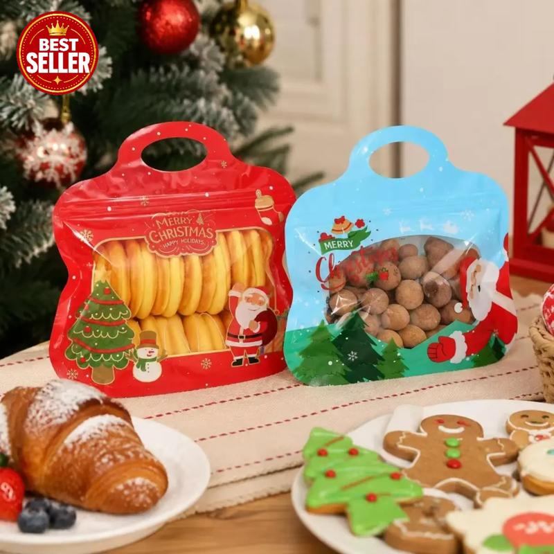 🎅50K+ SOLD!🎄Bestseller Self-Sealing Christmas Candy and Cookie Bags🍪Perfect for Holiday Gifts, Biscuits and Seasonal Treats🎁